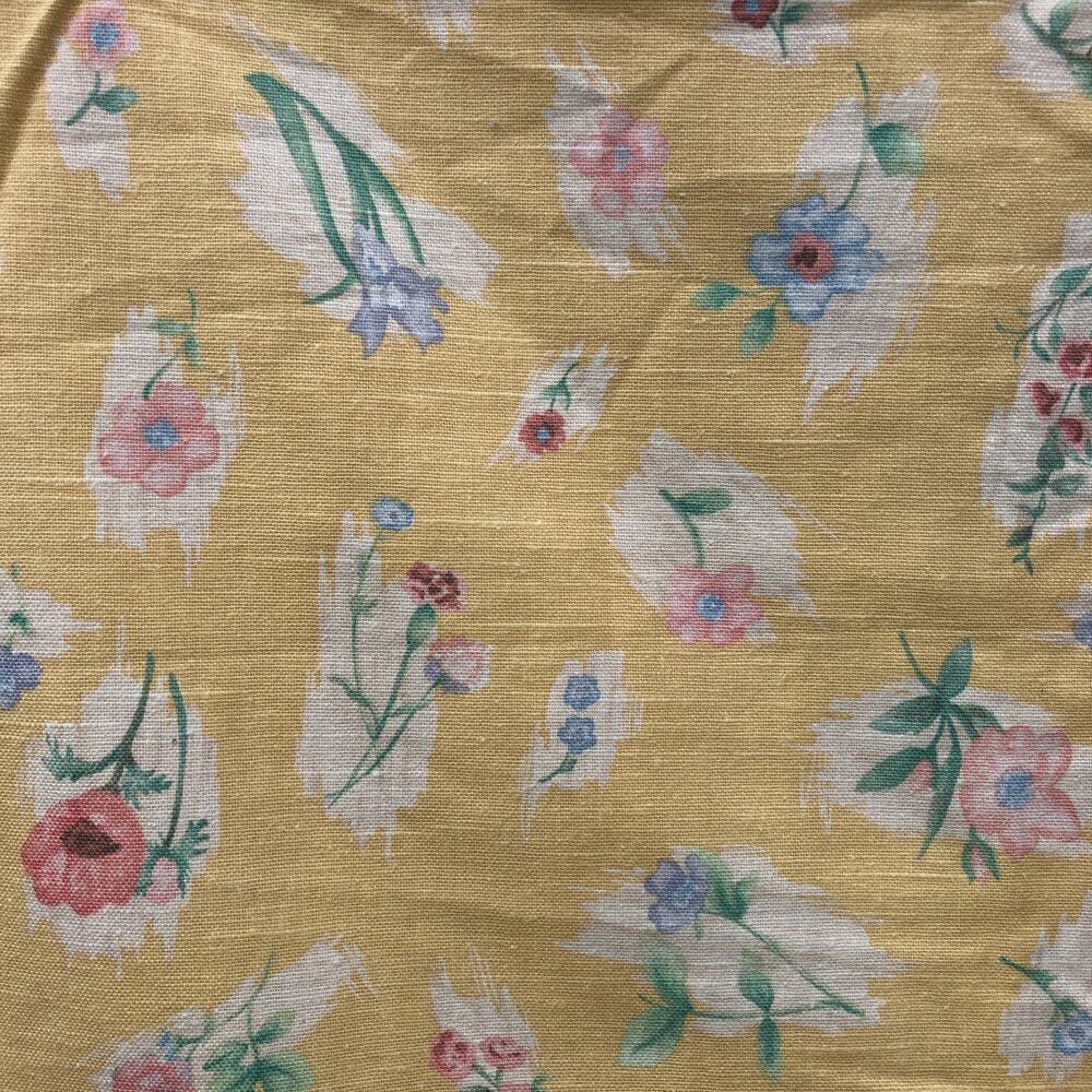 5th Ave Covington Yellow Floral Printed Fabric 54" Wide x 68" Long - 1 7/8 yd.